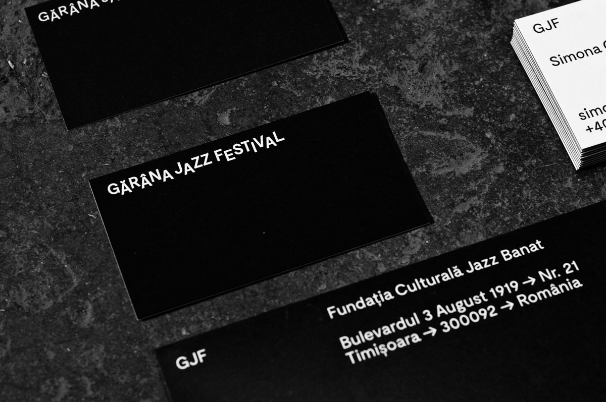 jazz festival anniversary black White stationary letterpress