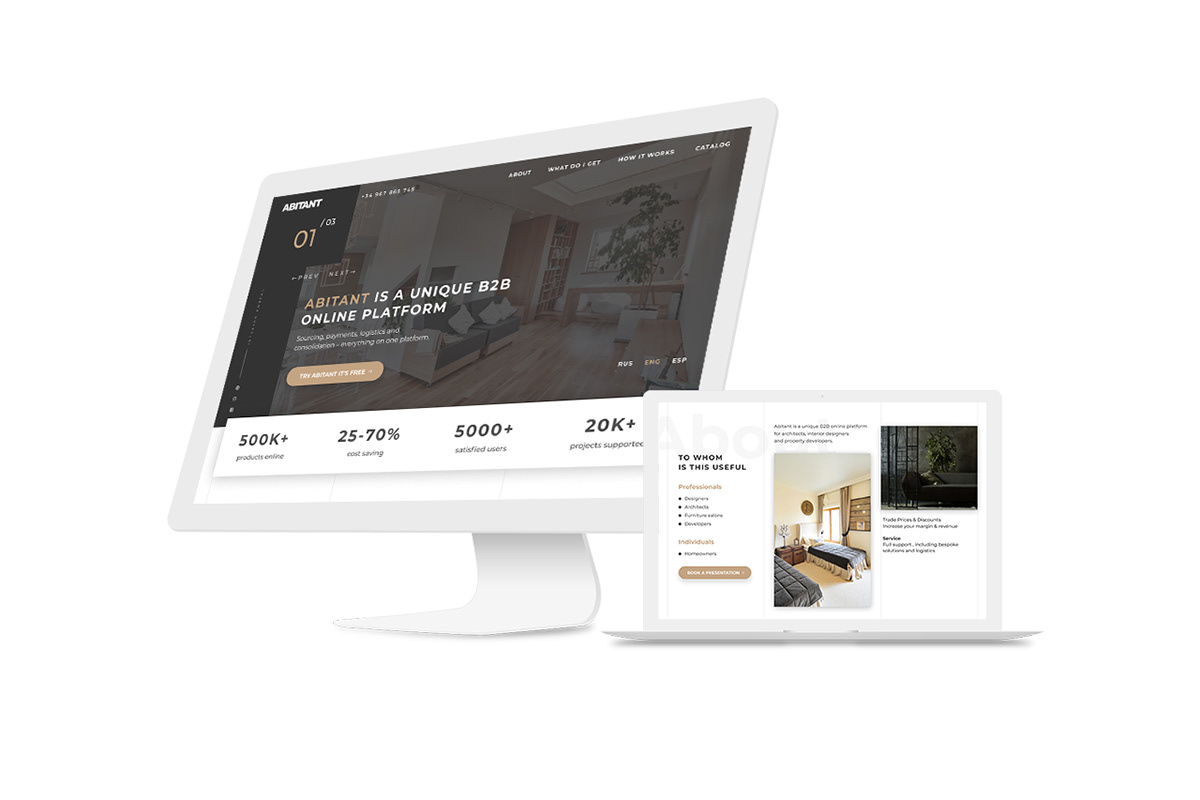 design UI ux Interior architects Website designer promo