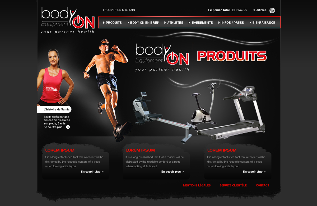 Body ON sport e-commerce