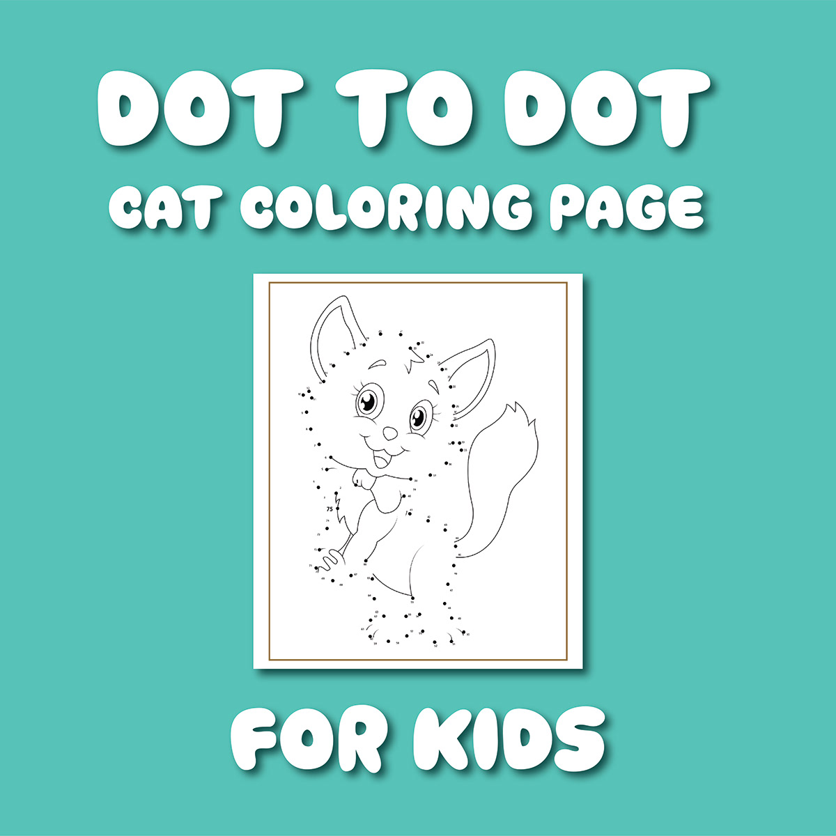 coloring kids ILLUSTRATION  dots Cat catcoloringbook cats coloringbook coloringpages dottodotbook