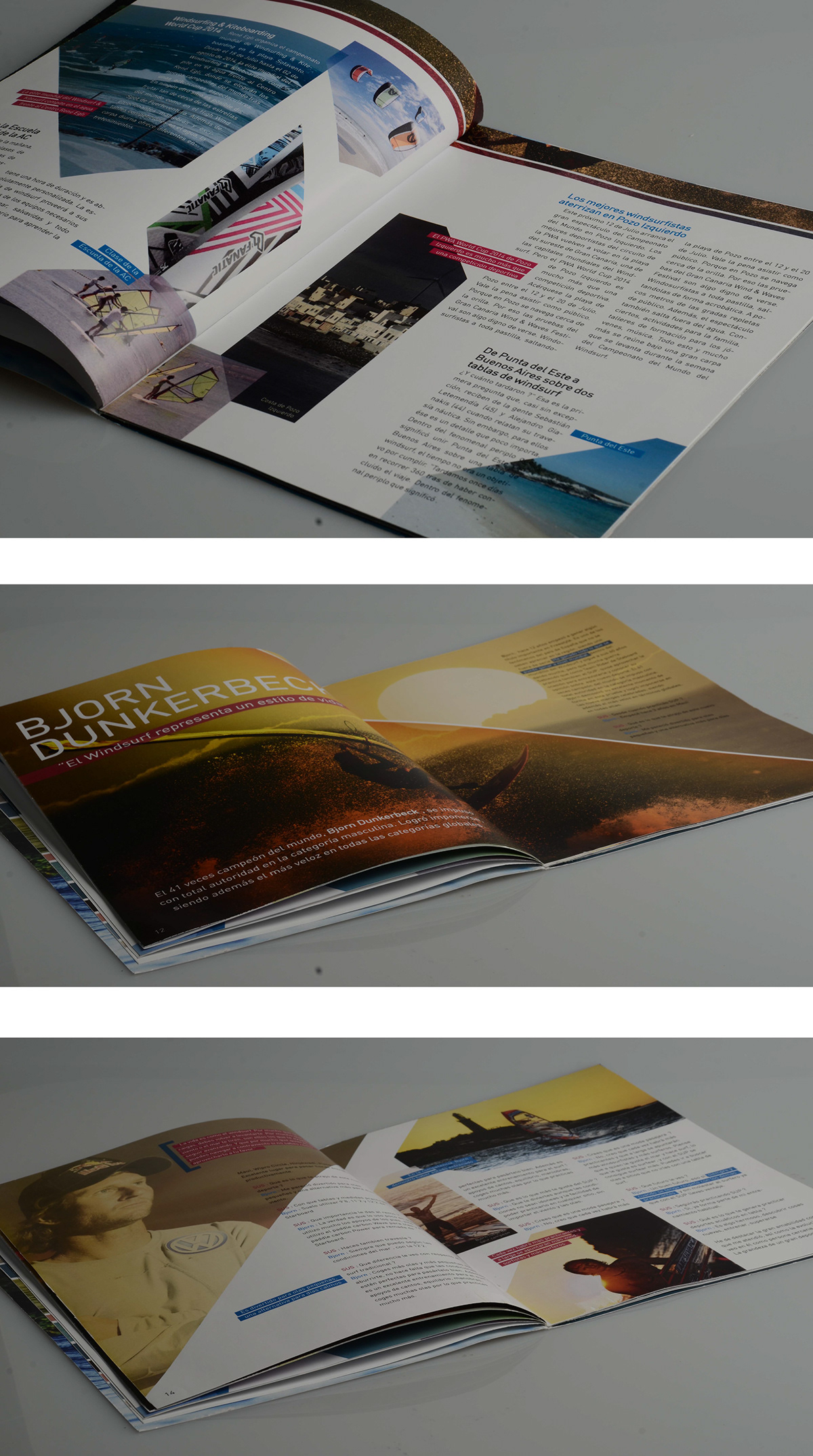 diseño grafico revista deporte windsurf magazine nota editorial seccion fija staff indice diseño tapa nota tipo marca