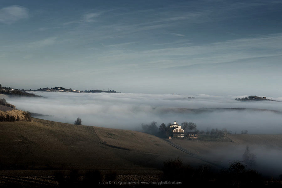 Monferrato Italy hills fog mist landscapes Landscape mountain piedmont emotive Emotional emotion winter Evening land