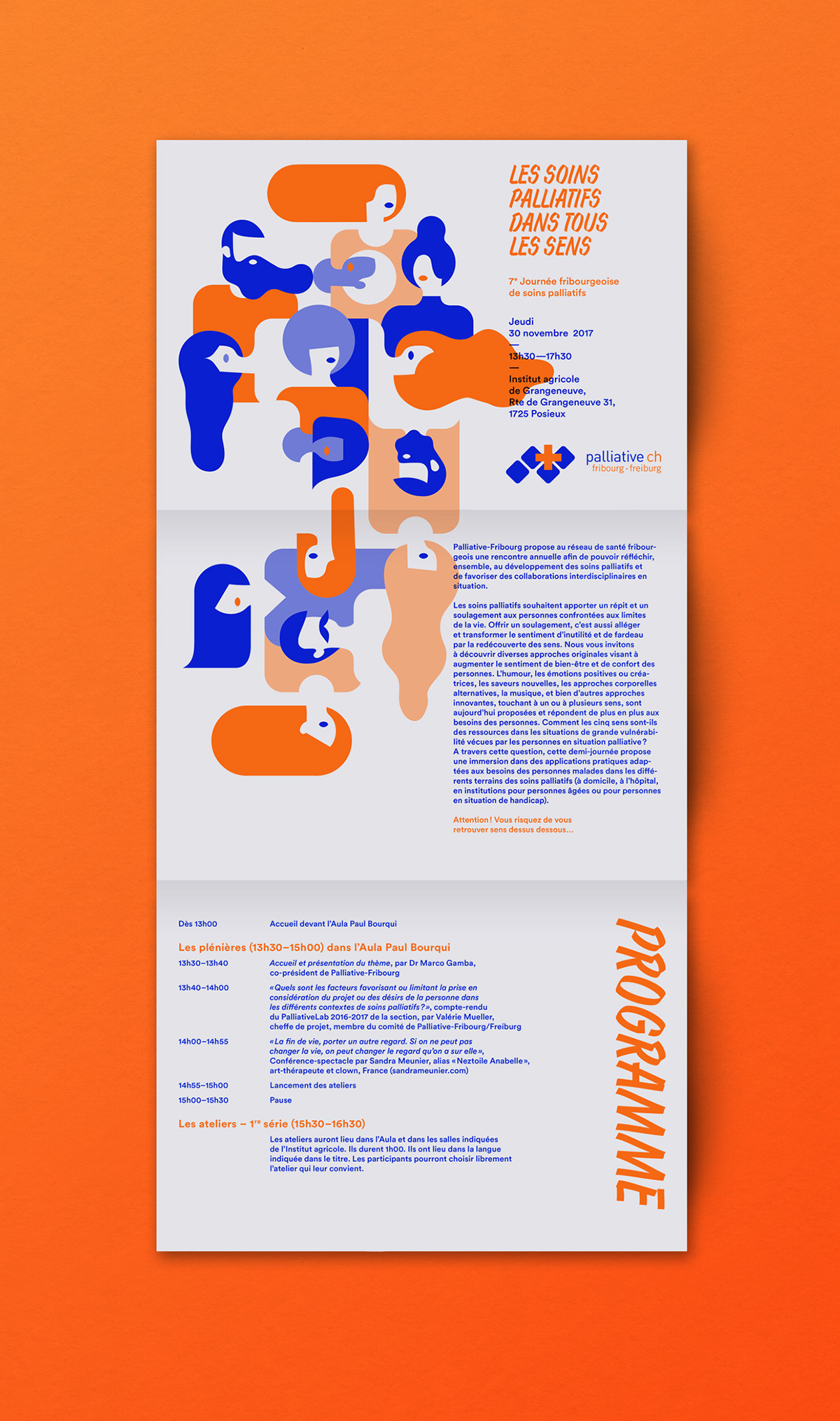 Programm Health Association ILLUSTRATION  typography   orange blue neon colors