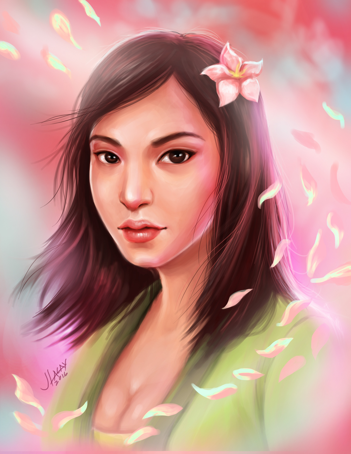 mulan disney Fan Art digital painting Disney Princess Hua Mulan