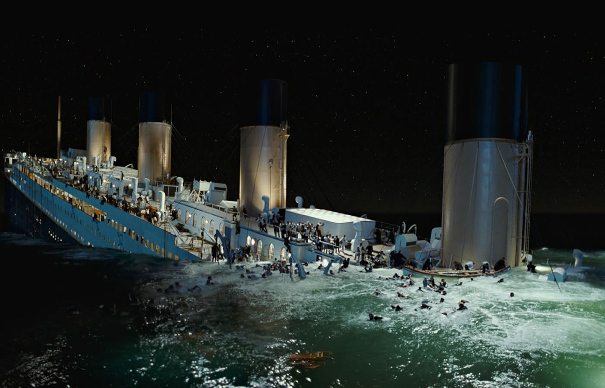 titanic Britannic rms iceberg movie james cameron ship Carpethia wreck Stern bow funnels sinking