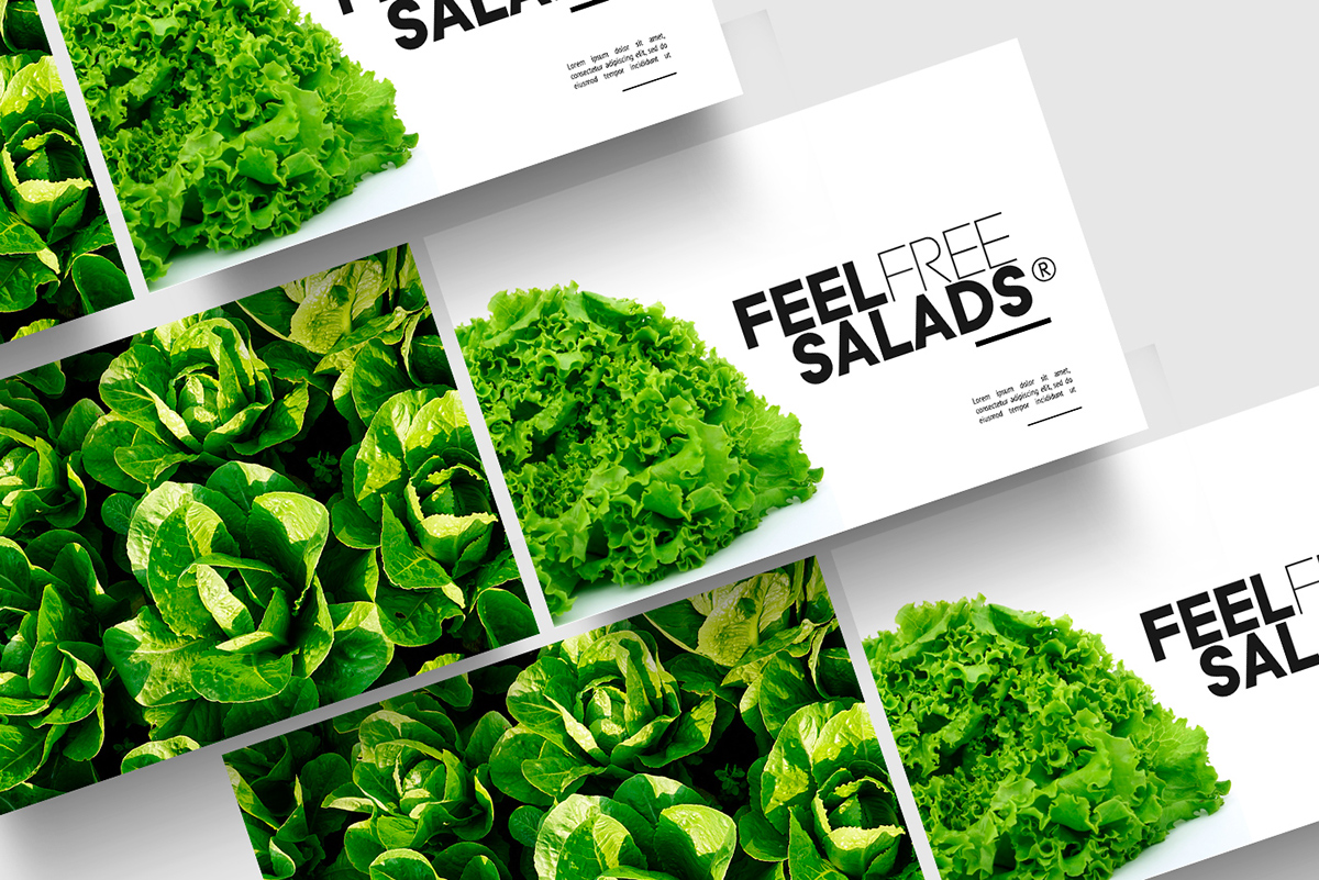 salads Logotype brands green leaf Health bussinescards Food  minimal logos