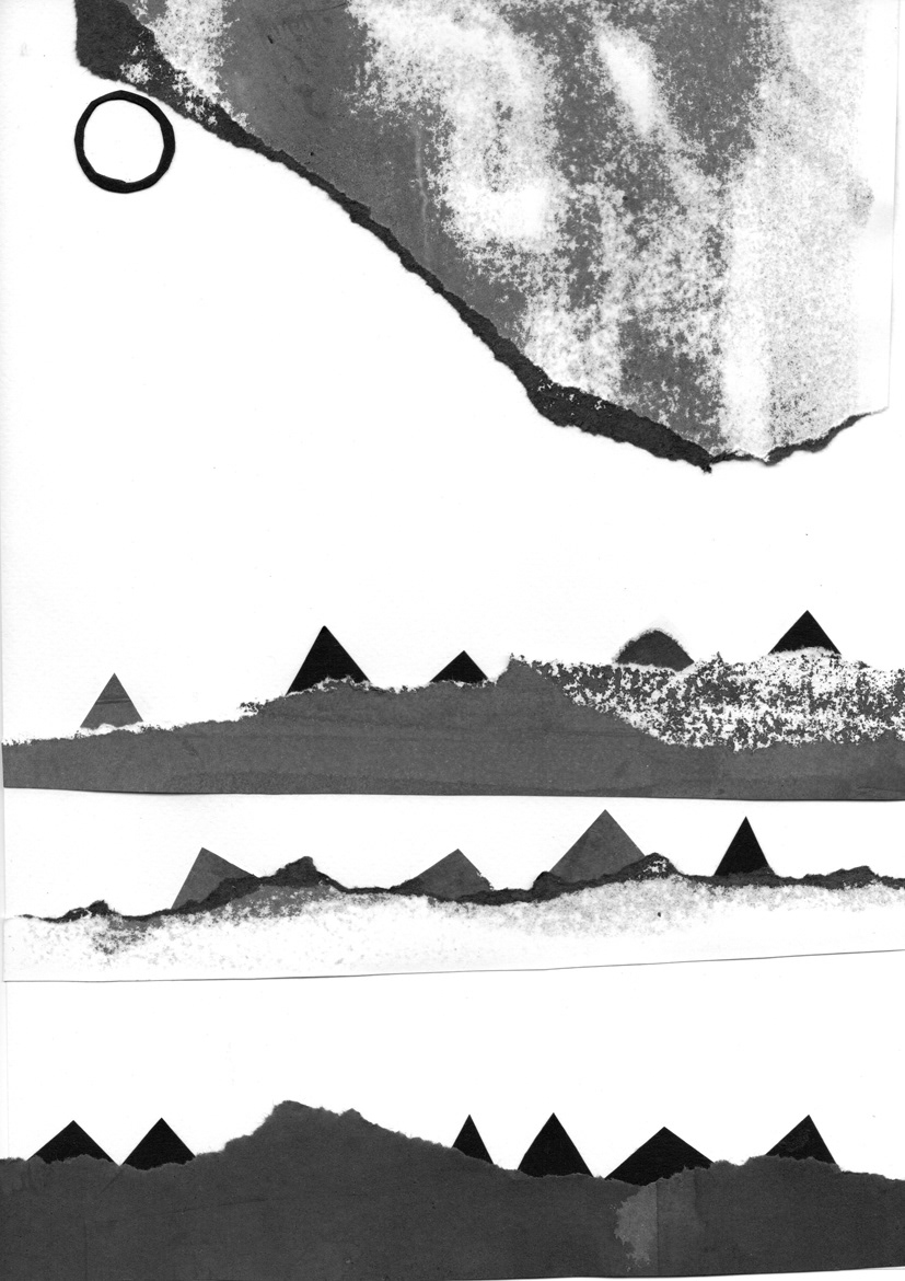 art black and white patchwork water story minimal simple paper