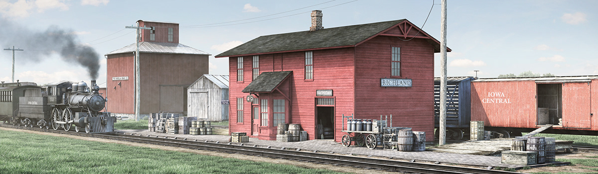 train depot 3D history rural railroad