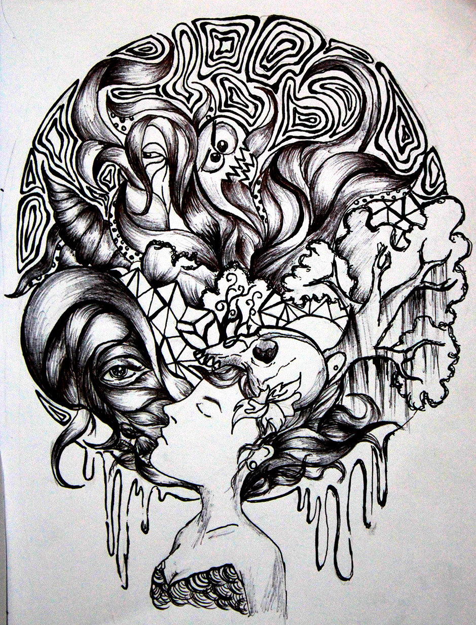 aizelDR digital TRADITIONAL ART pen and ink