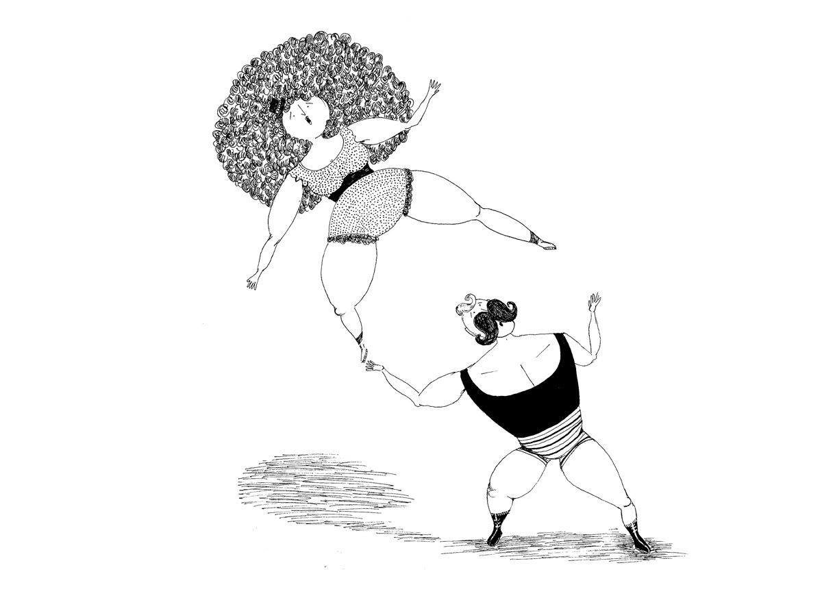kids circo dibujo mano alzada tinta lapiz boceto pareja amor cirque ilustracion Linea negro blanco