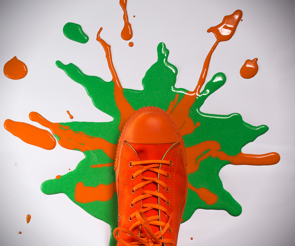 sneakers Nike product orange green dark bright shoes paint splash brand footwear