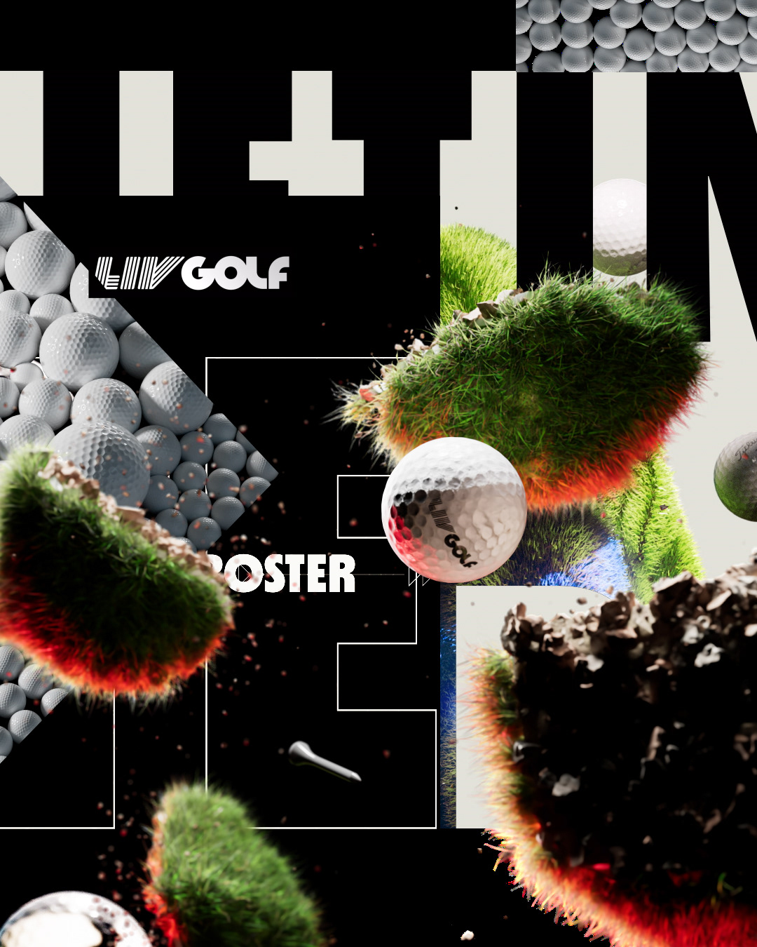 2d 3d Design and animation work for liv golf using after effects cinema 4d Houdini red shift 