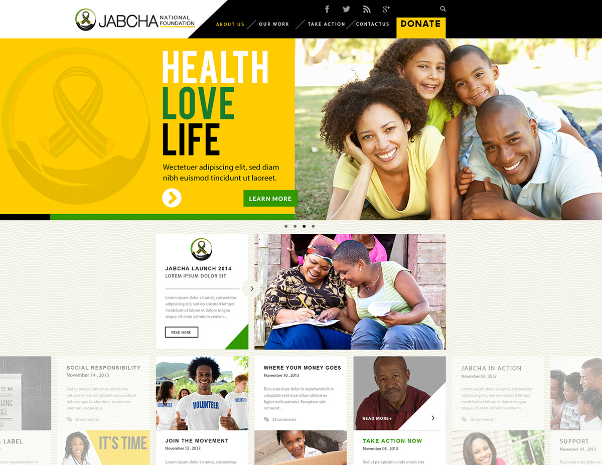 logo jamaica charity foundation Health awareness Love life hiv AIDS std Webdesign JABCHA identity stationary