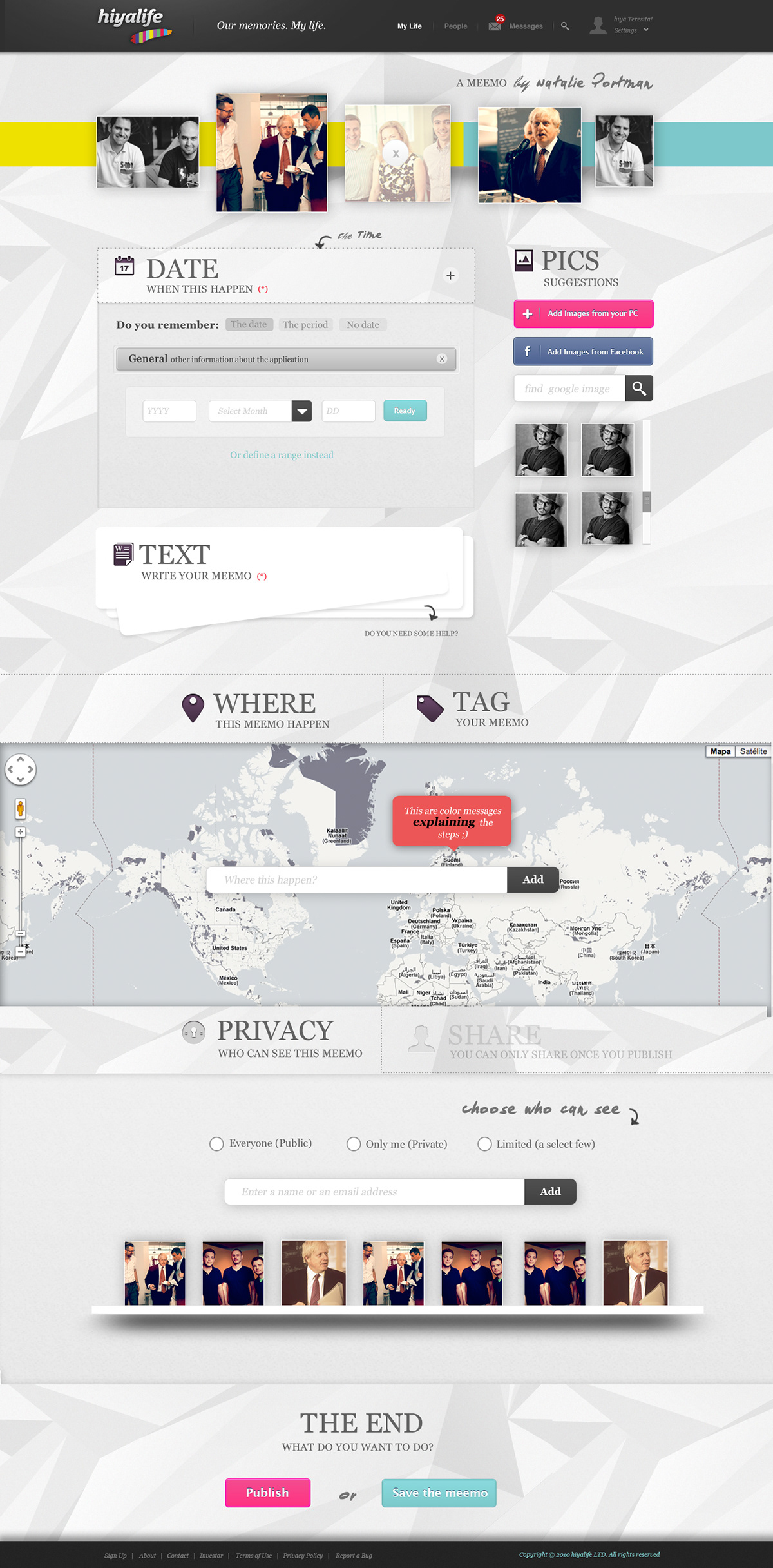 hiyalife  web design Usability ux Diseño web app social network red social UK spain diseño