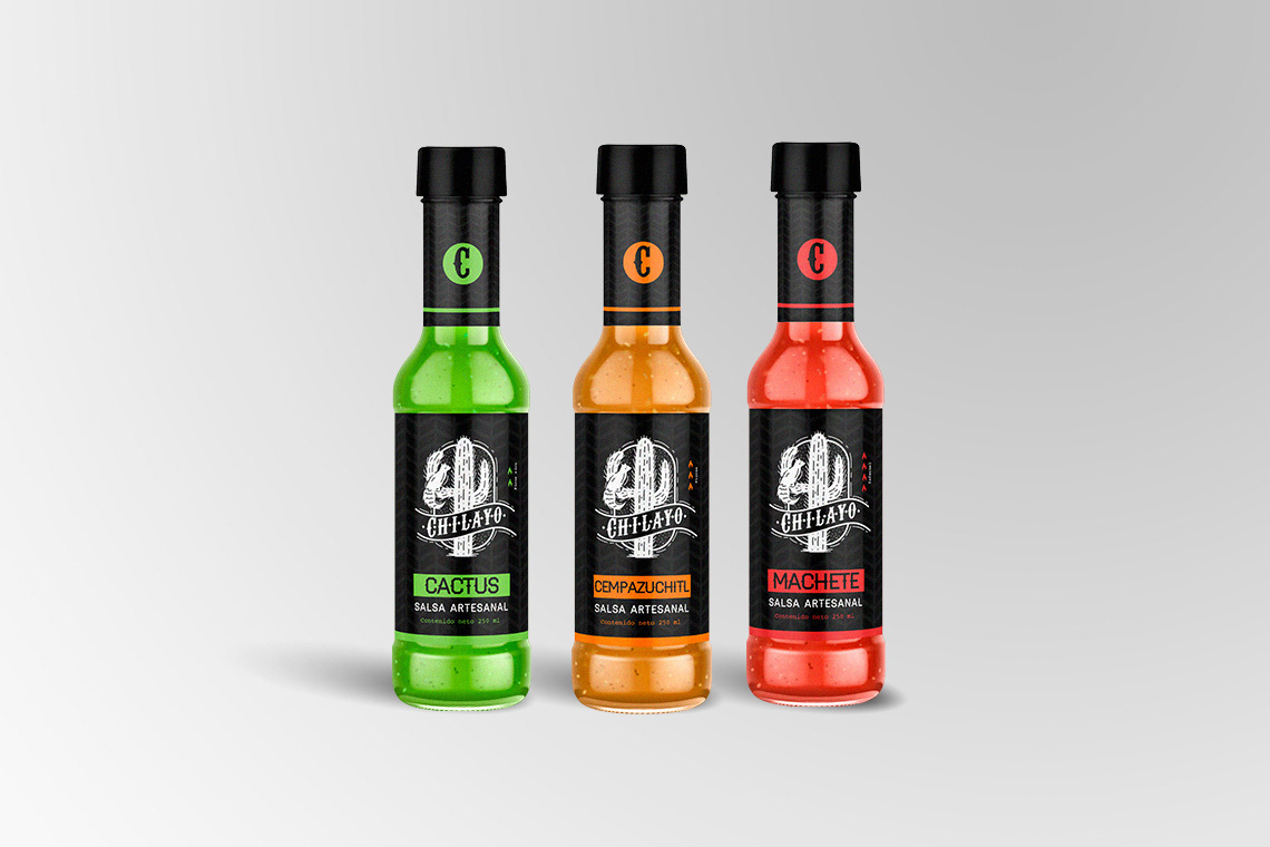 bottle branding  chilayo chile logofolio mexico packing pepper salsa sauce
