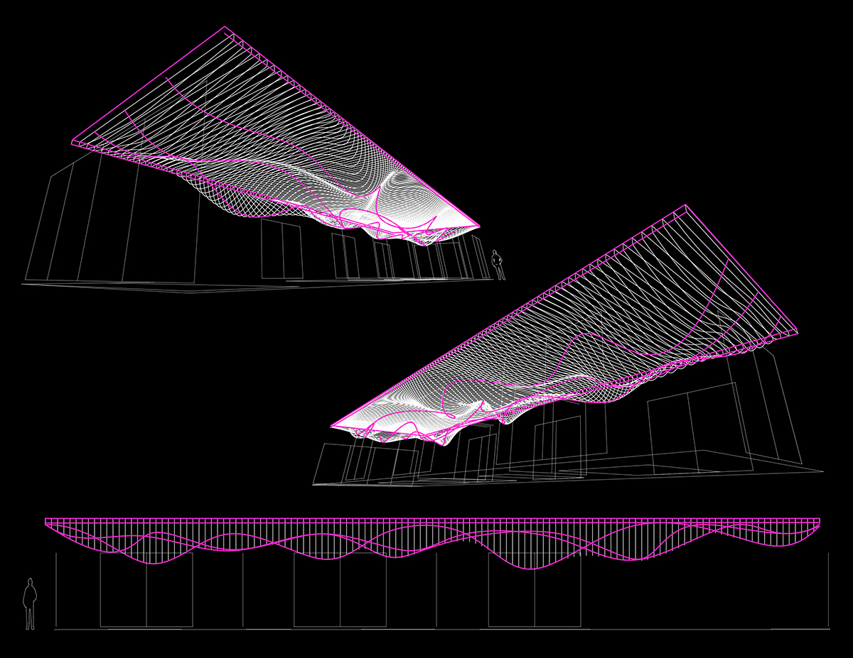 Adobe Portfolio SKY contours spotify fabric gradient color Contour colorful organic Form canopy design parametric design