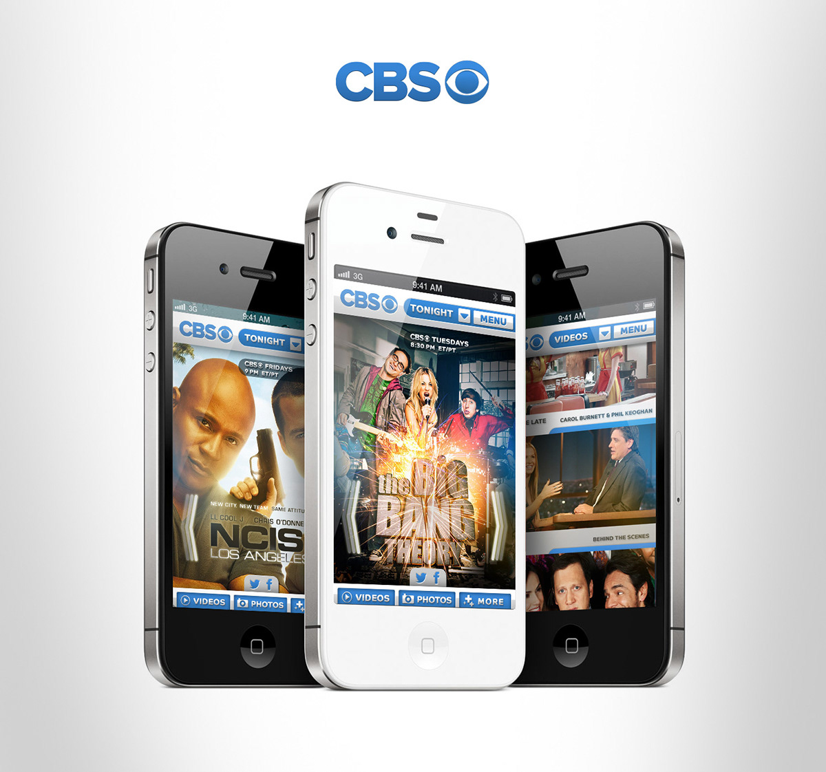 CBS mobile website design user interface