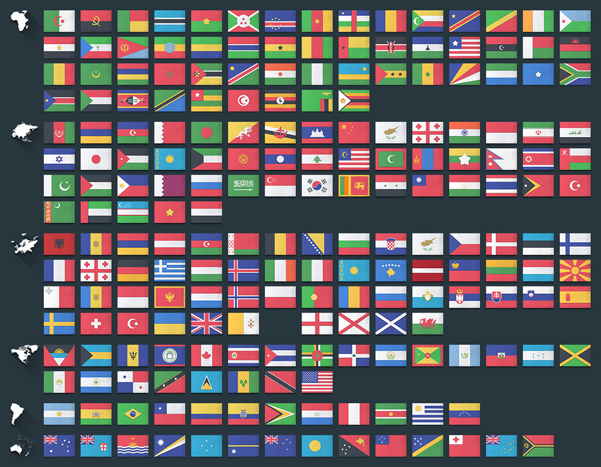 world flags pride patriotism country design flat