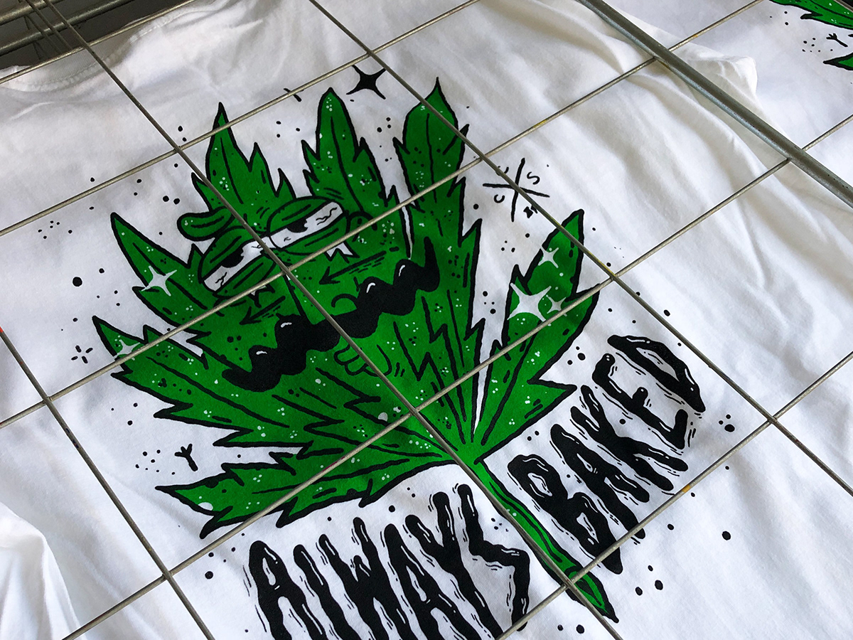 empaque weed porro ilustracion tshit green marihuana Packaging verano serigrafia