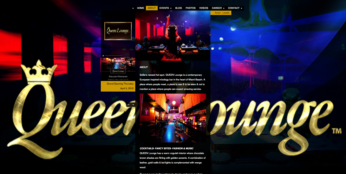 Webdesign nightclub queen lounge wordpress lounge