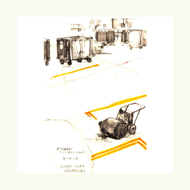 sketch sketchbook studies observational observation Observational Sketches material practice Practice amtrak chicago illinois New York O'Hare airport Landscape