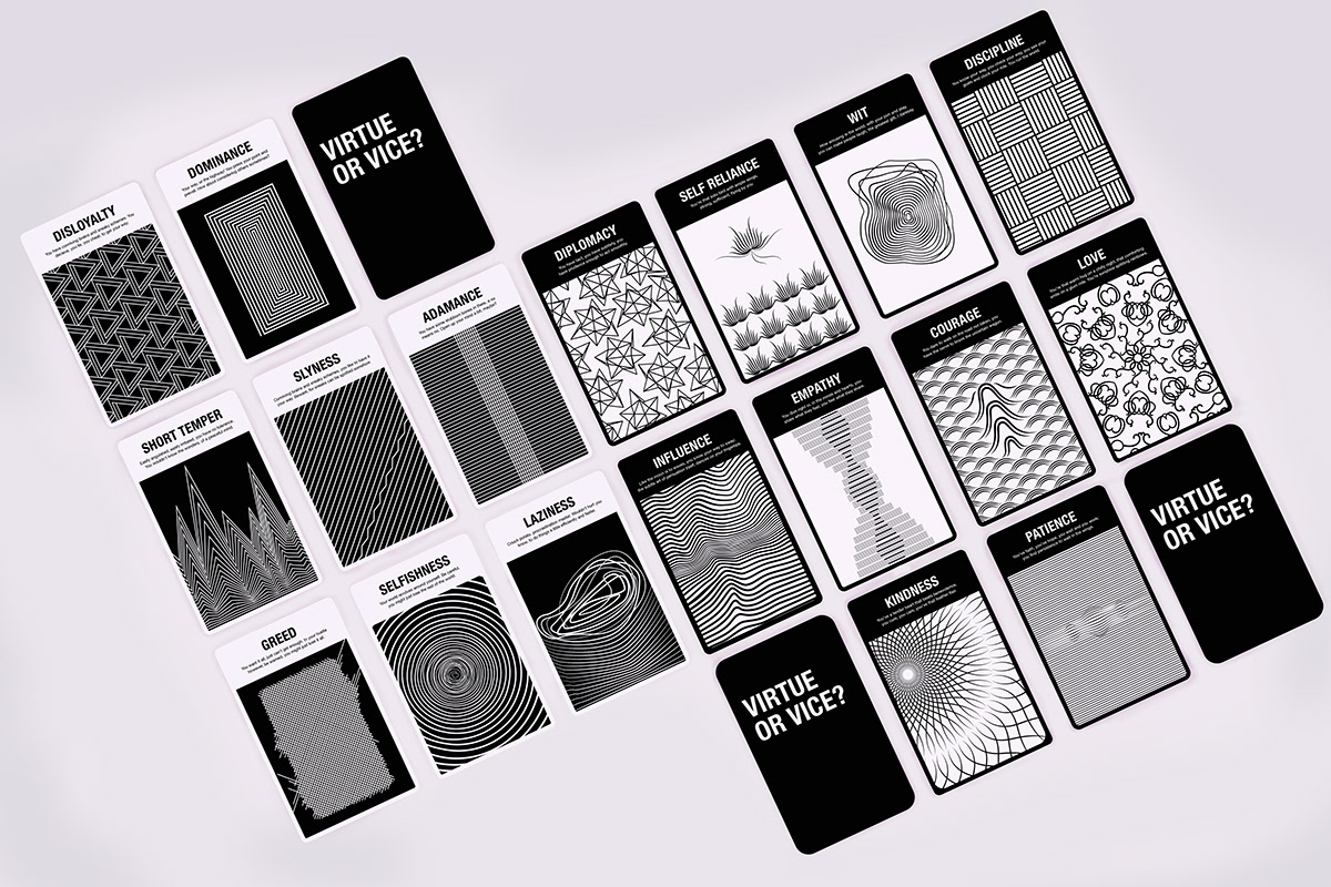 Adobe Portfolio card game black and white contrast alter ego package design  cards ILLUSTRATION  adobeawards