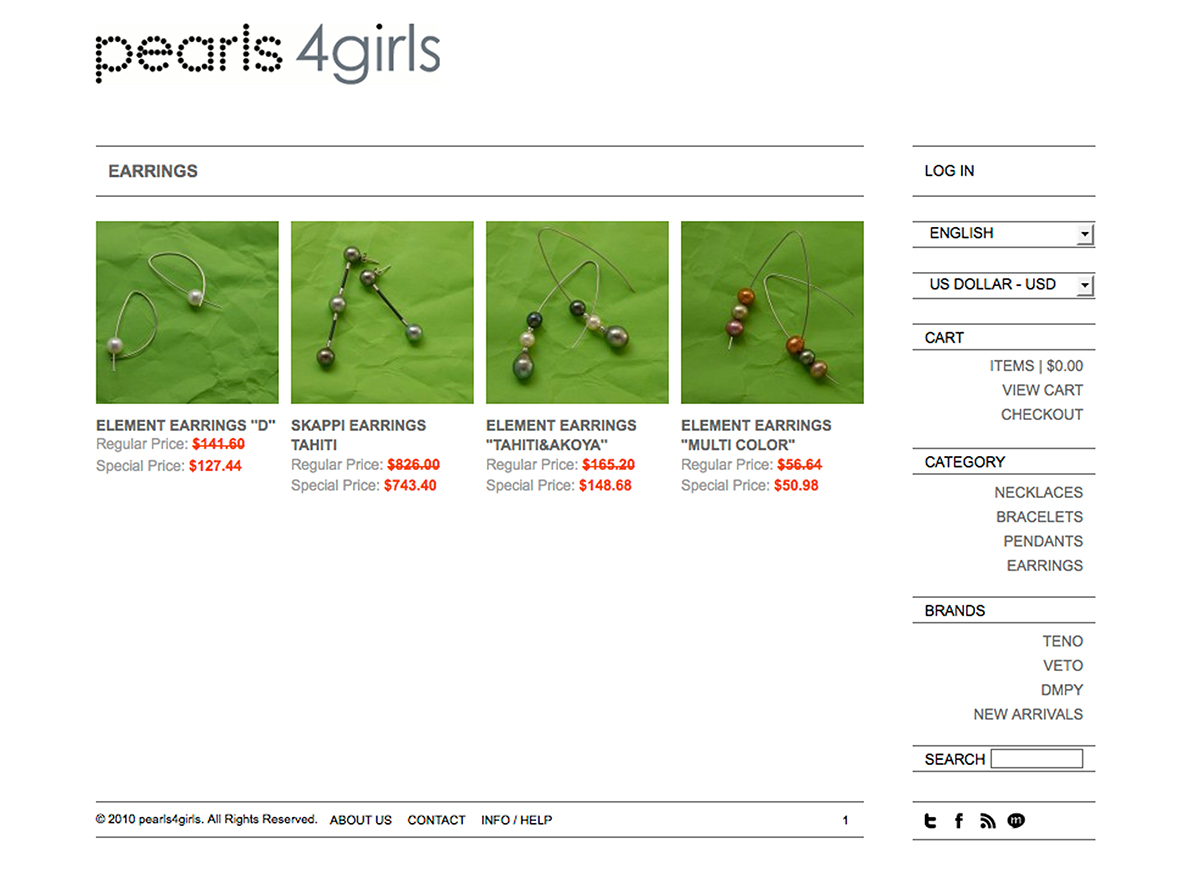 Online shop webshop web shop pearls4girls Logo Design japan Color Concept photo concept