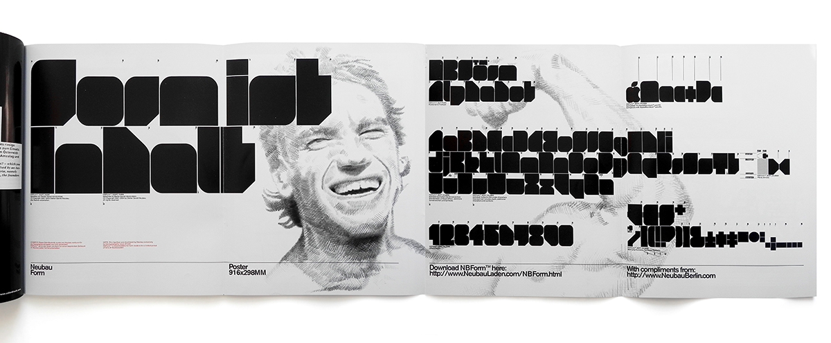 form magazine NB-Form schwarzenegger Typeface Neubau berlin poster supplement