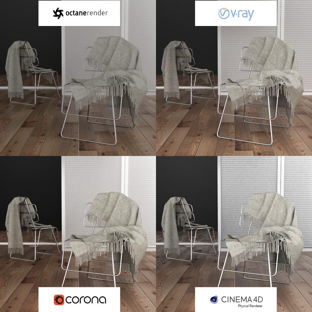 octane corona vray c4d chair photorealistic vray vs octance octance vs corona vray vs corona Render