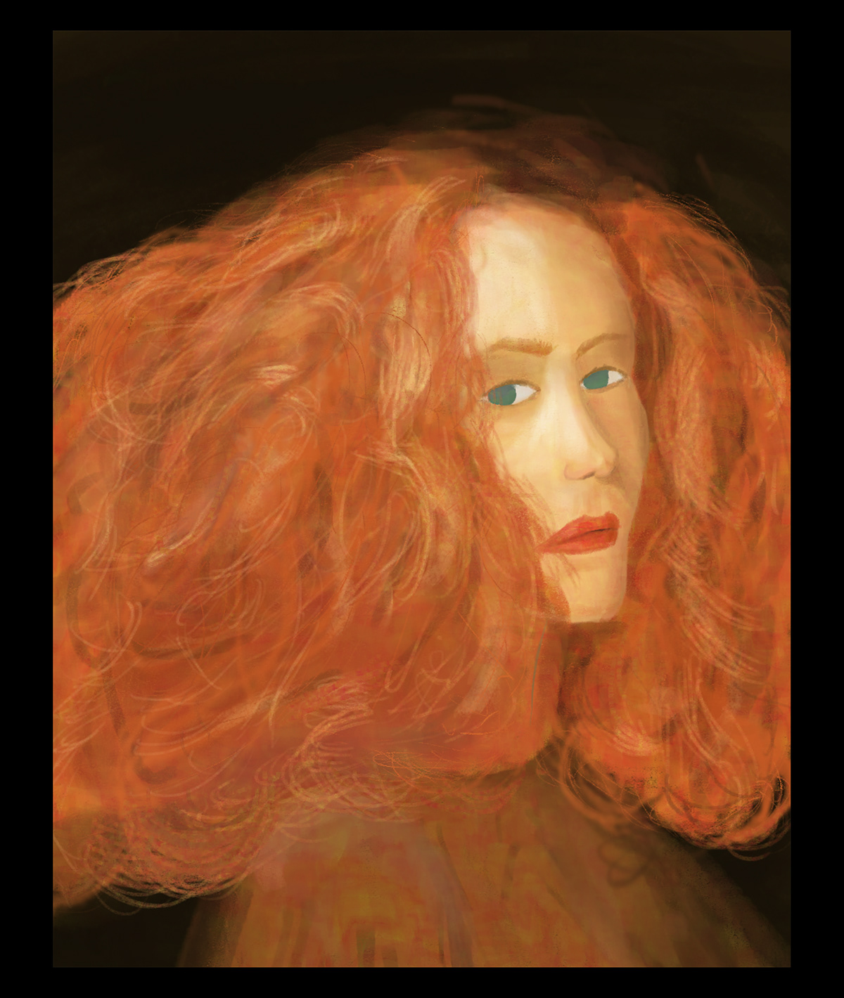 ILLUSTRATION  speed painting photoshop Custom Brush digital painting digital illustration woman illustration ginger hair Tilda Swinton