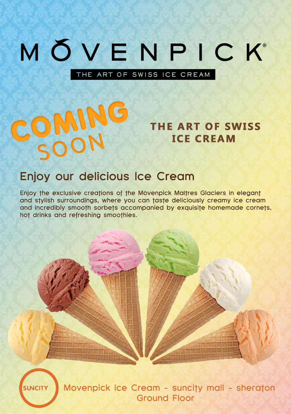 creative Advertising  icecream flyer movenpick photoshop Flavours campaign