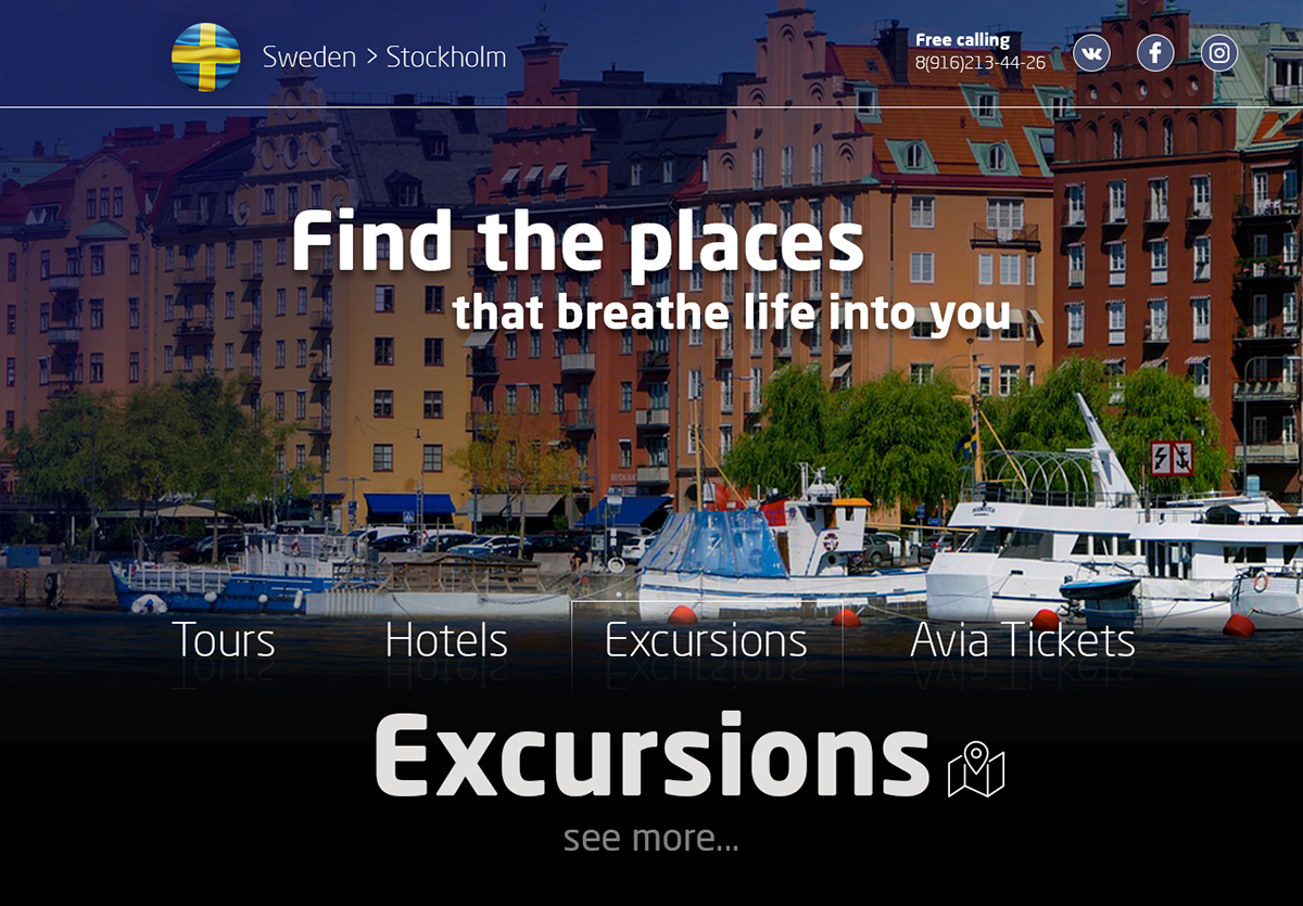 Web design Stockholm Sweden hotels UI ux premium Travel