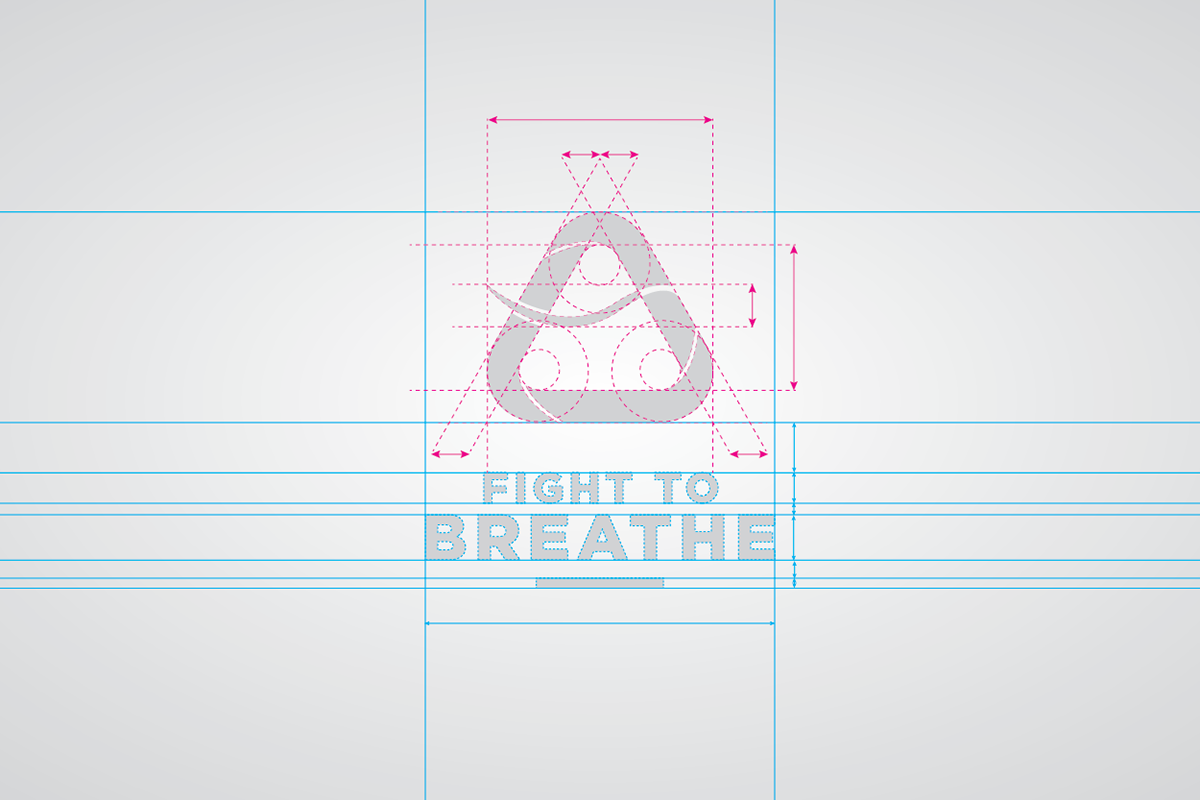 fight to breath blue grey aconcagua charity brand Logo Design