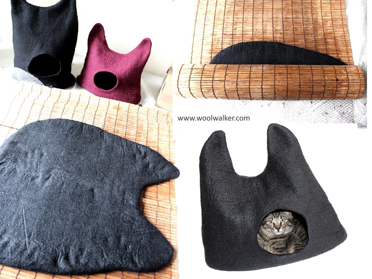 cats beds Cat house cat cave cat ears cats felted bed felting wool for cats Cat tabby cat cat paw
