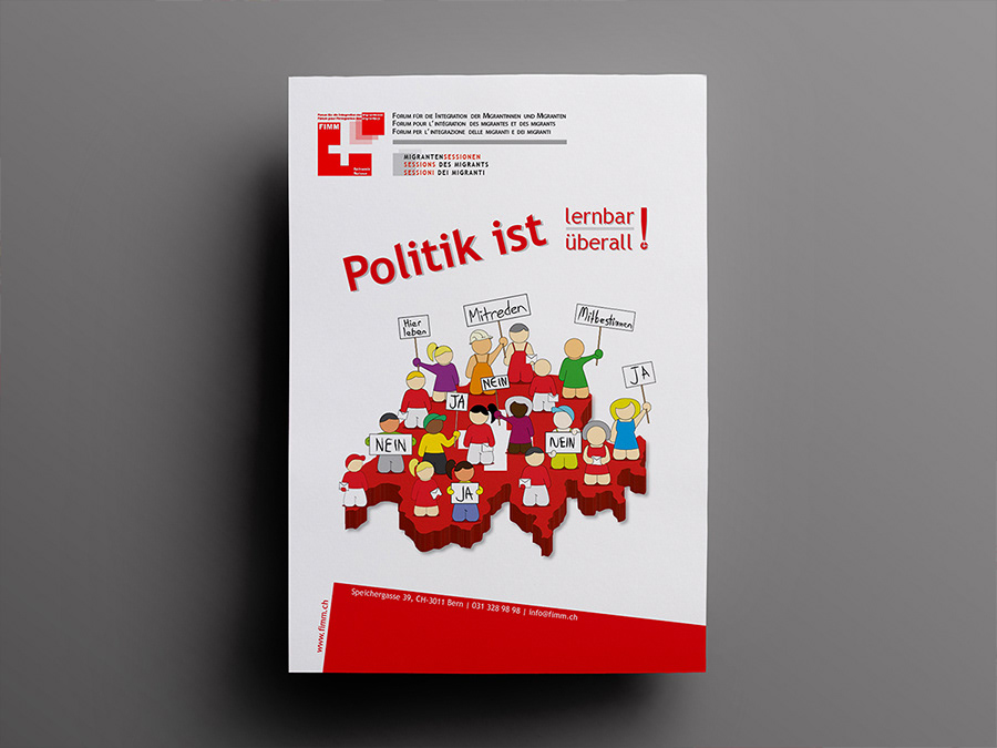 FIMM Schweiz poster flyer politics Switzerland migrants handdraw Switzerland Poster Design