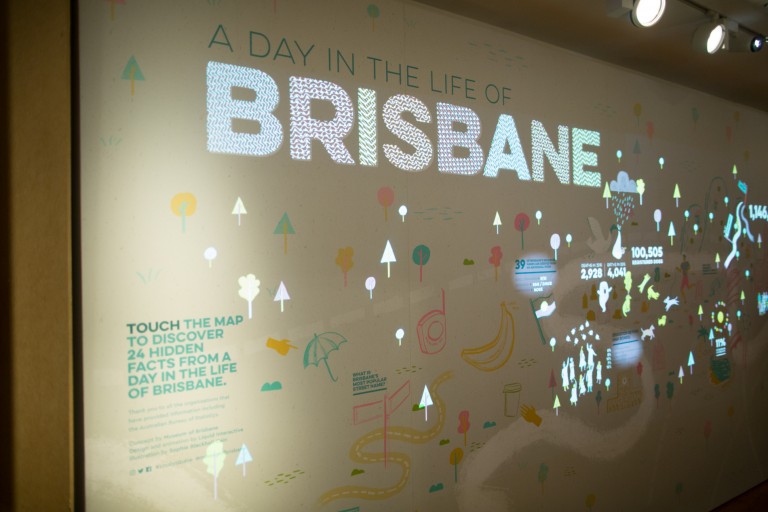 ILLUSTRATION  Australia Brisbane Queensland Exhibition  museum map interactive