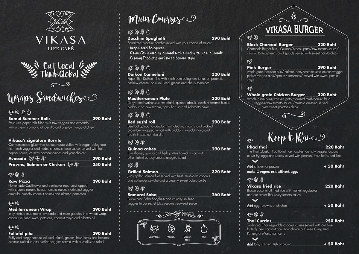 restaurant menu typography   Monocolor