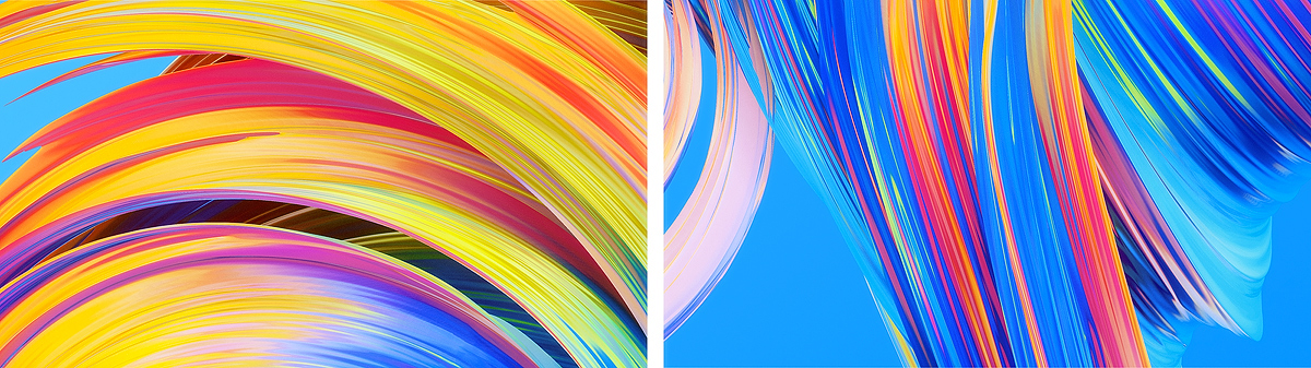 Paintwaves paint loop wave 3D vibrant color globs abstract wallpaper