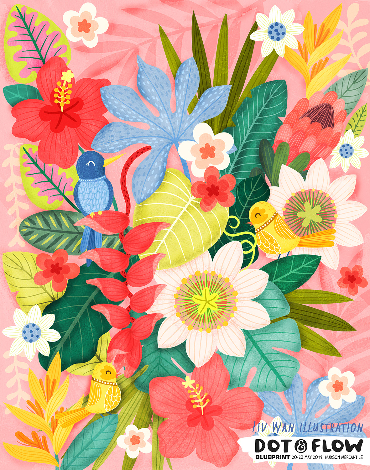 Tropical floral botanical pattern design art licensing Packaging plants ILLUSTRATION  surface