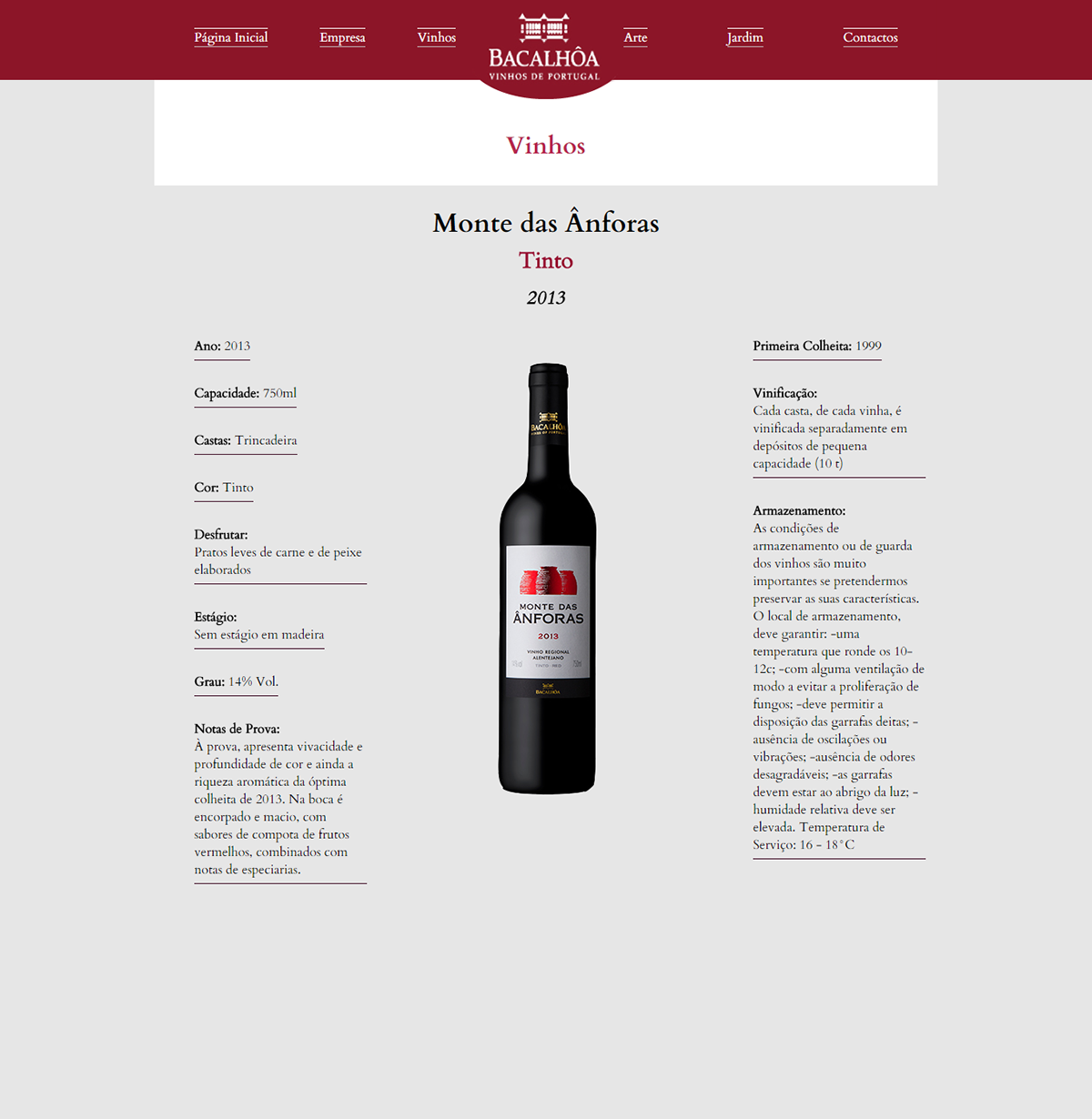 Bacalhôa Wines Website