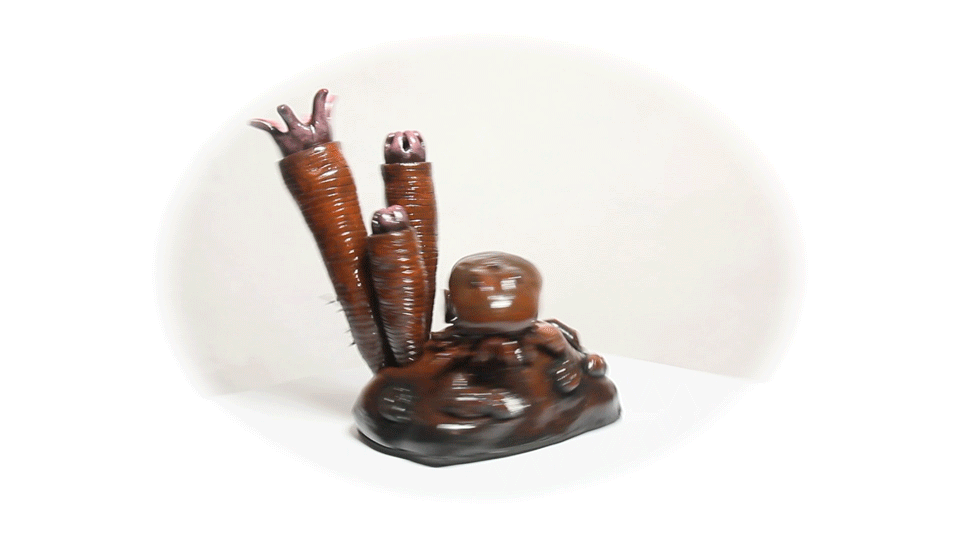 clay sculpture Diorama foto trilobite