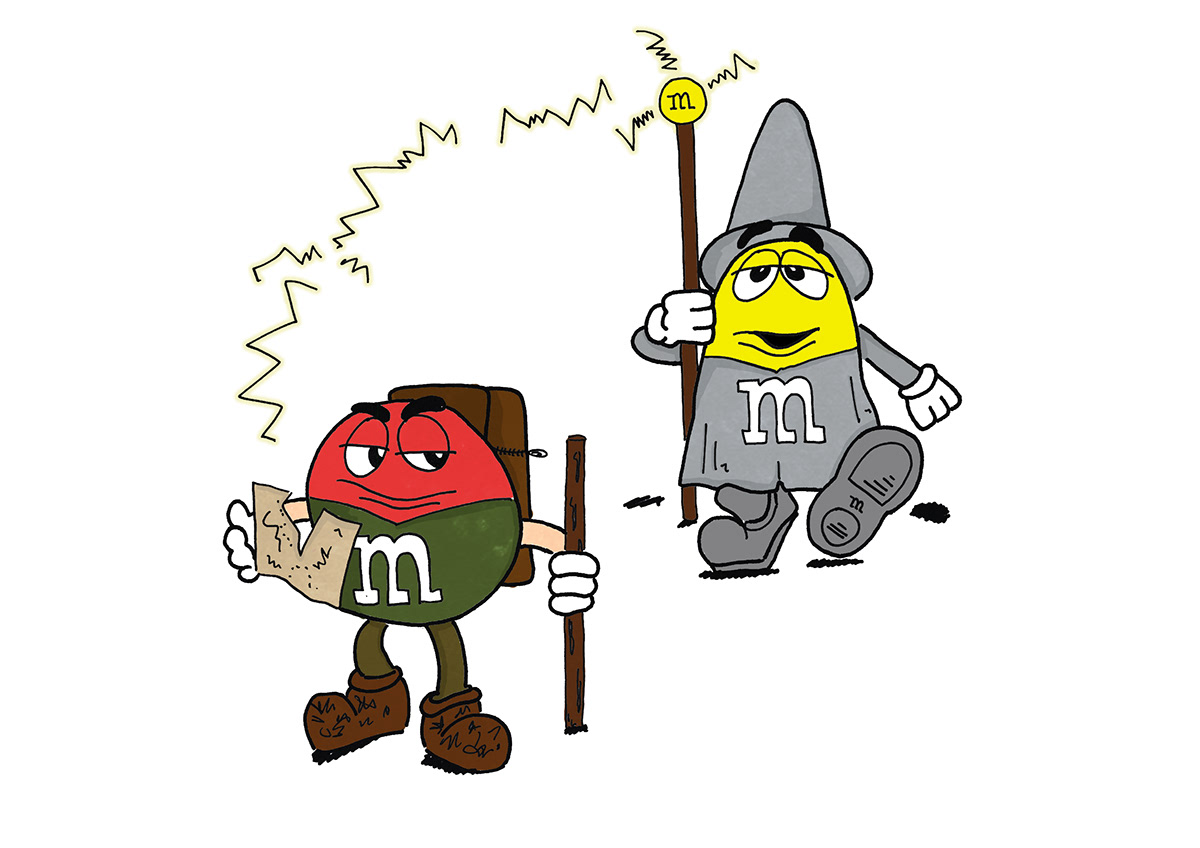 M&M's the Hobbit characters red yellow chocolate Promotion