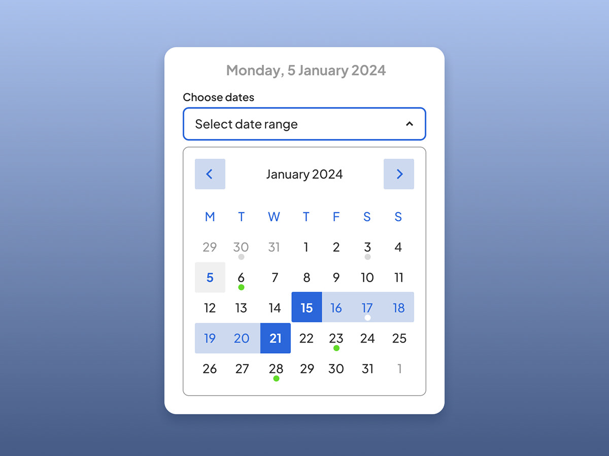 ui design UI/UX app design Figma user interface date picker calendar calendar design kalendarz