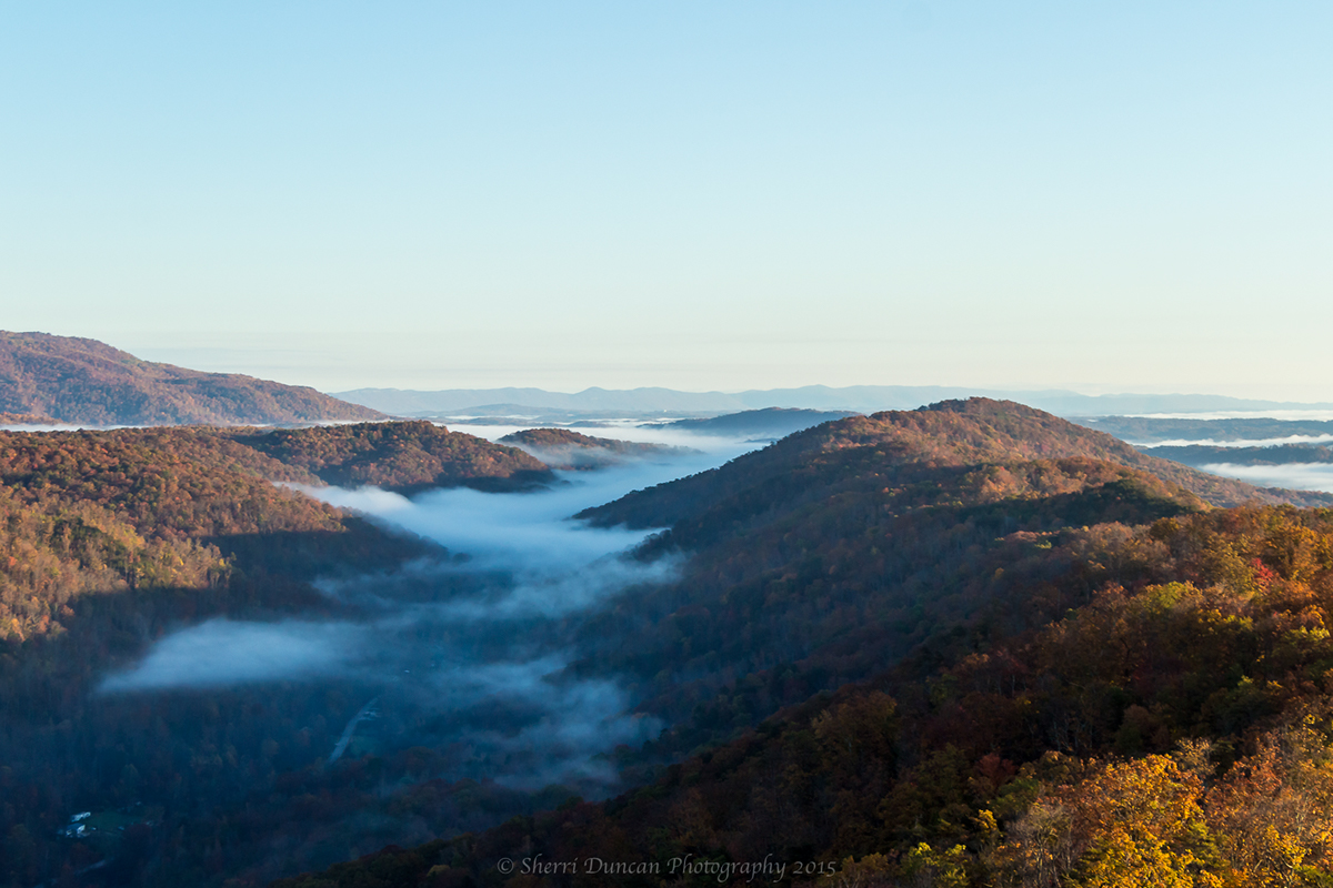 Landscape fog mountain Tennessee walden ridge fire tower Nature