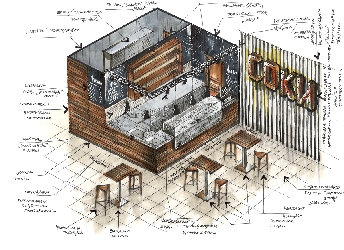 Cafe Interior Hand Vector & Photo (Free Trial) | Bigstock
