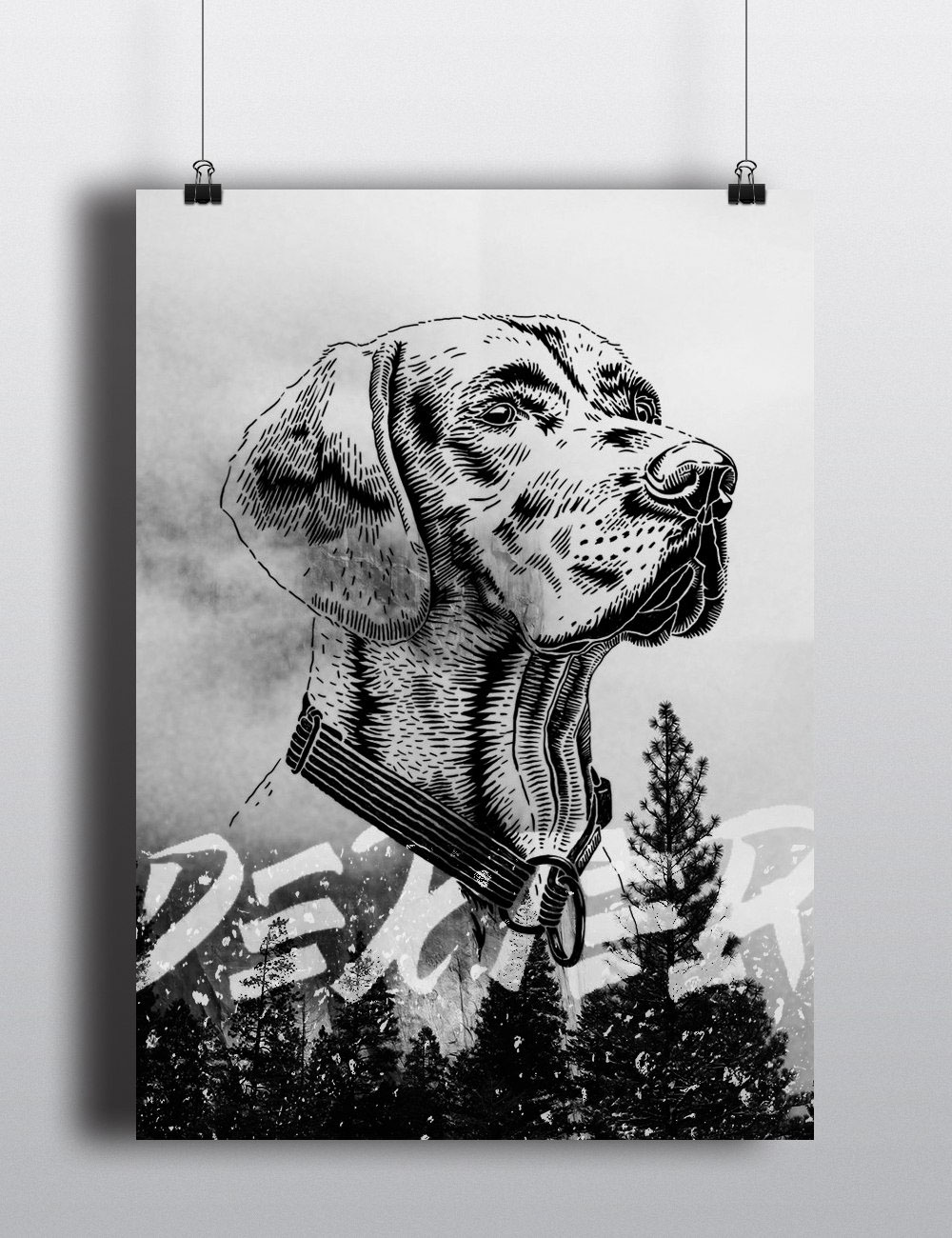 dexter dog ILLUSTRATION  poster