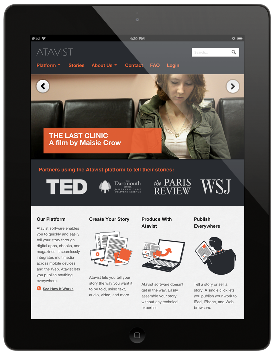 theatavist Web e-reader e-publishing