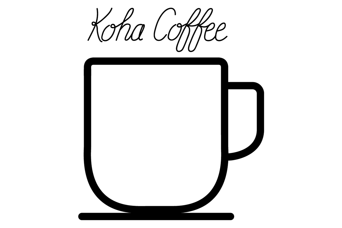 Coffee logo identity design Script Script Font vector poster koha