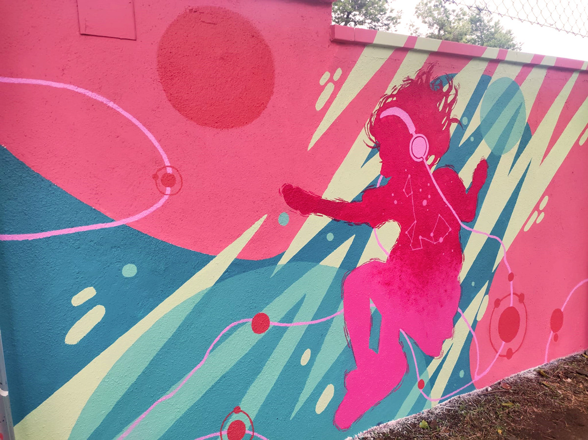 flipinincolours muralart streetart Urbanart painting   acrylic painting abstract music artwork colorful