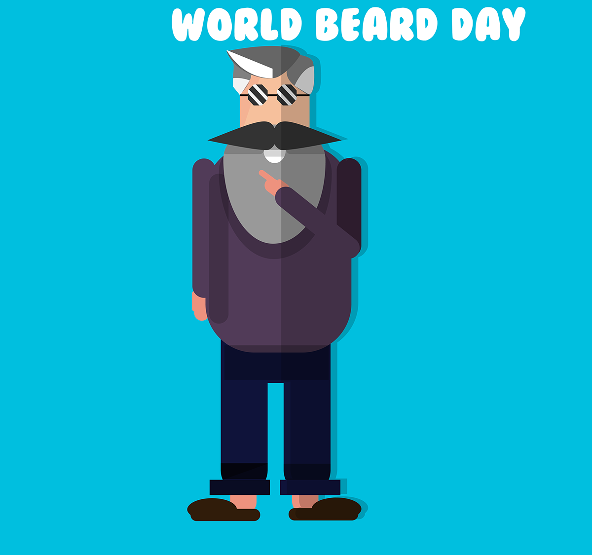 beard Beard Day World Beard Day flat art hypster Kool Man Illustrator Menstyle